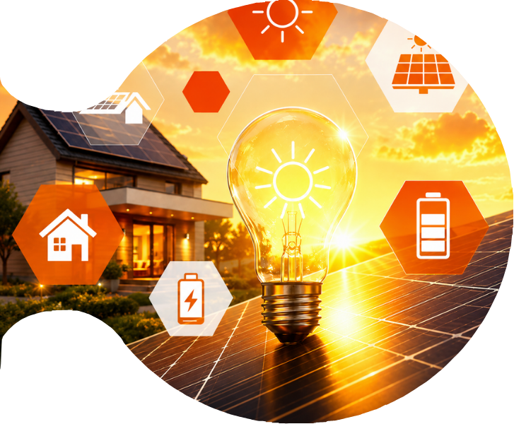 Sähköverkko ja energiaratkaisut kuvitus